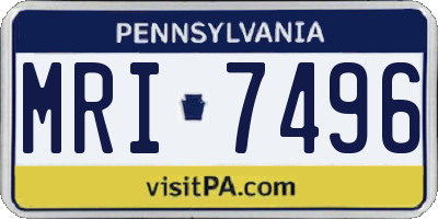 PA license plate MRI7496