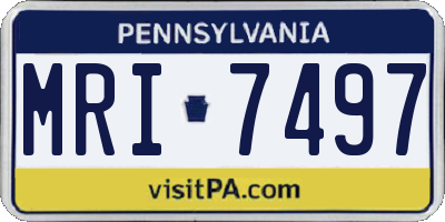 PA license plate MRI7497