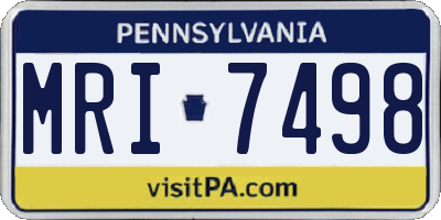 PA license plate MRI7498