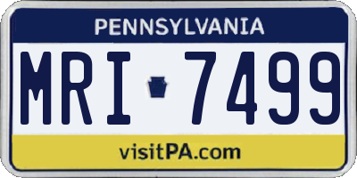 PA license plate MRI7499