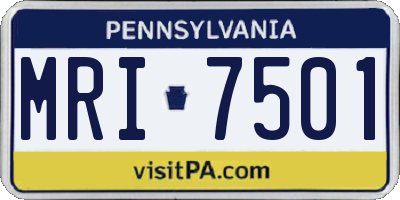 PA license plate MRI7501
