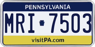 PA license plate MRI7503