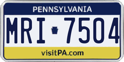 PA license plate MRI7504