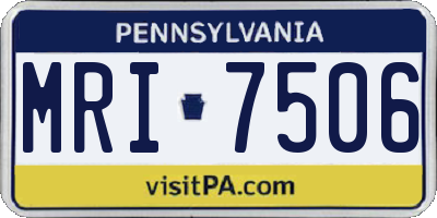 PA license plate MRI7506