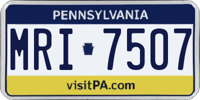 PA license plate MRI7507
