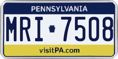 PA license plate MRI7508