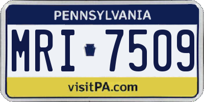 PA license plate MRI7509