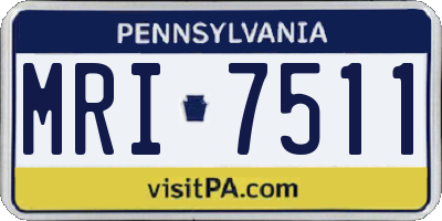 PA license plate MRI7511