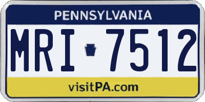 PA license plate MRI7512