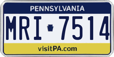 PA license plate MRI7514