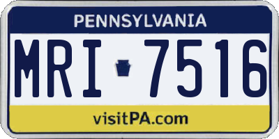 PA license plate MRI7516