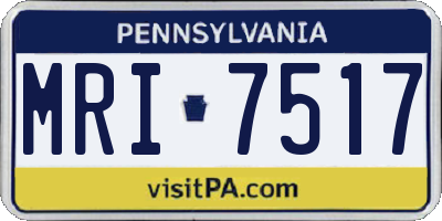 PA license plate MRI7517