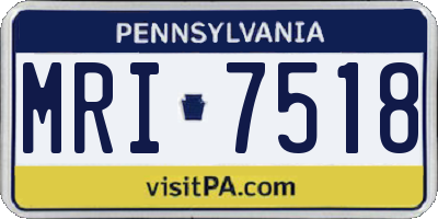 PA license plate MRI7518