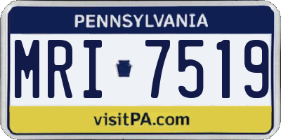 PA license plate MRI7519