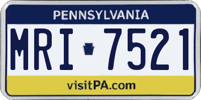 PA license plate MRI7521