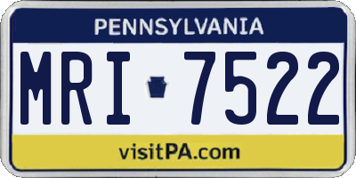PA license plate MRI7522