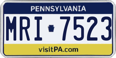 PA license plate MRI7523
