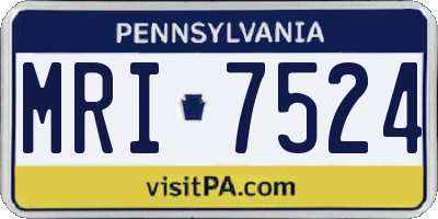 PA license plate MRI7524
