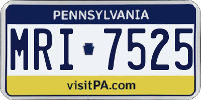 PA license plate MRI7525