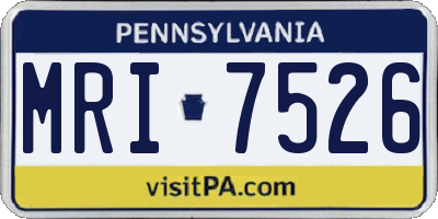 PA license plate MRI7526