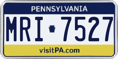 PA license plate MRI7527