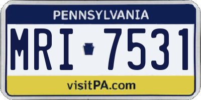 PA license plate MRI7531