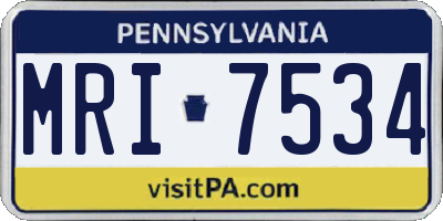PA license plate MRI7534