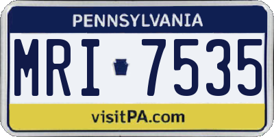 PA license plate MRI7535