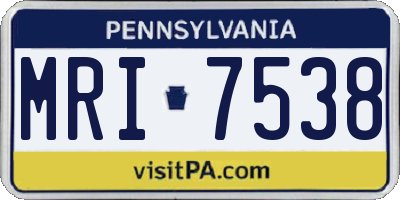 PA license plate MRI7538