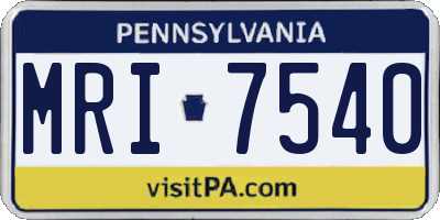 PA license plate MRI7540