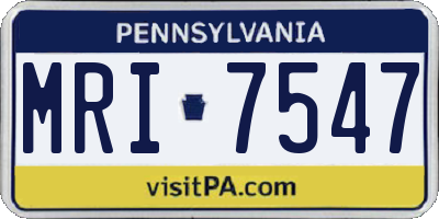 PA license plate MRI7547