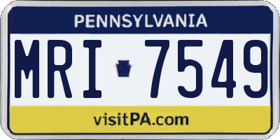 PA license plate MRI7549