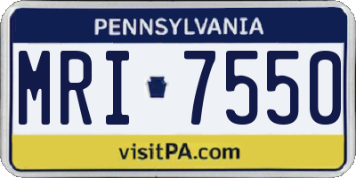 PA license plate MRI7550
