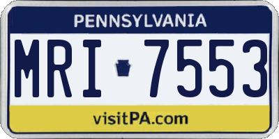 PA license plate MRI7553