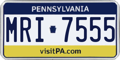 PA license plate MRI7555