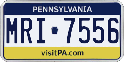 PA license plate MRI7556