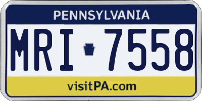 PA license plate MRI7558
