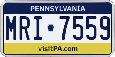 PA license plate MRI7559
