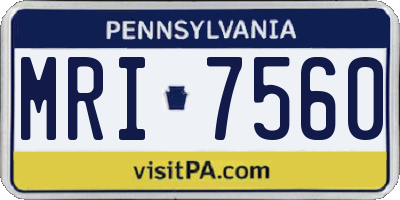 PA license plate MRI7560