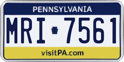 PA license plate MRI7561