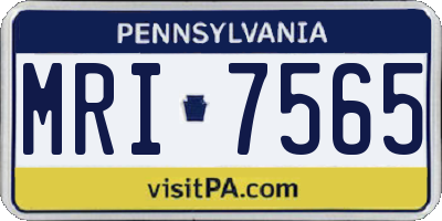 PA license plate MRI7565