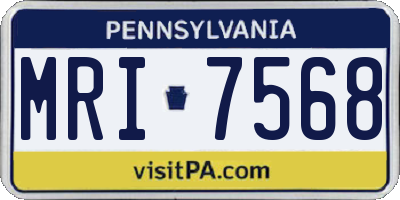 PA license plate MRI7568