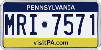 PA license plate MRI7571