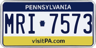 PA license plate MRI7573