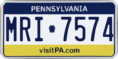 PA license plate MRI7574