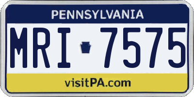 PA license plate MRI7575