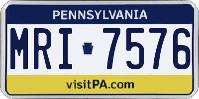 PA license plate MRI7576
