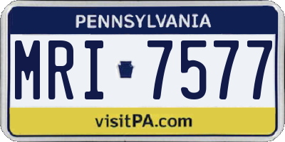 PA license plate MRI7577