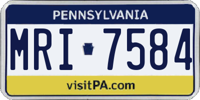 PA license plate MRI7584