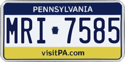 PA license plate MRI7585